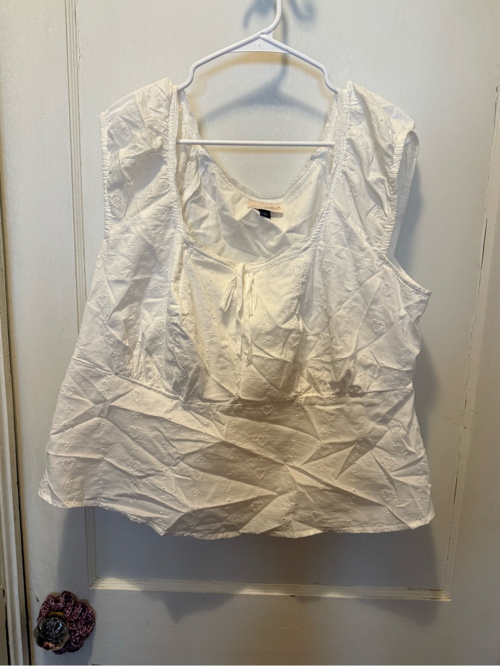 Target Valentines Day collection white eyelet peplum top